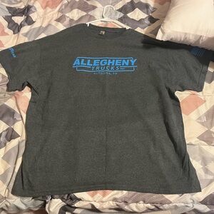 Gildan Dark Gray T-Shirt with Blue Logo